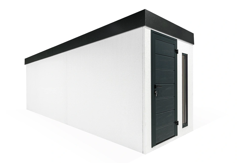 Erweitertes Gartenhaus GARDEON® – für schmale Räume