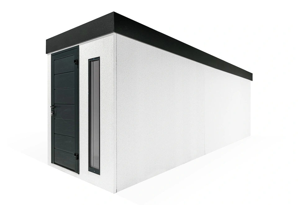 Erweitertes Gartenhaus GARDEON® – für schmale Räume