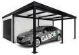 Garden house with Hormann safety garage door