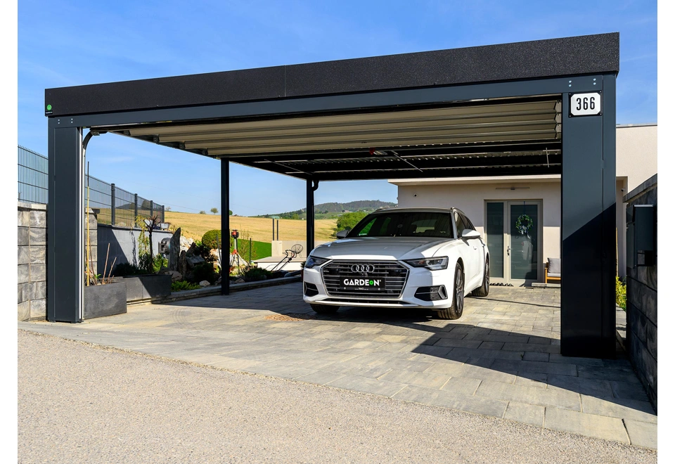 GARDEON® Carport mit sicherem Hörmann Garagentor