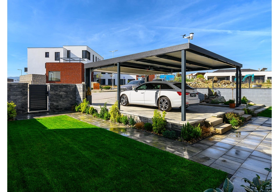 GARDEON® Carport mit sicherem Hörmann Garagentor