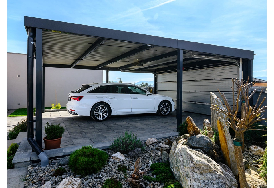 GARDEON® Carport mit sicherem Hörmann Garagentor