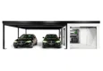 GARDEON® Garage mit Hörmann Garagentor, Fenster und Carport