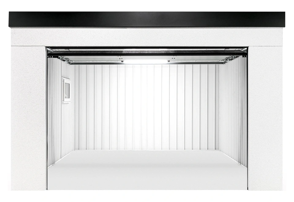 GARDEON® Garage mit Hörmann Garagentor, Fenster und Carport links