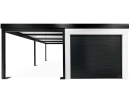 GARDEON® Garage mit Hörmann Garagentor, Fenster und Carport links