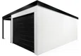 GARDEON® Garage mit Hörmann Garagentor, Fenster und Carport links