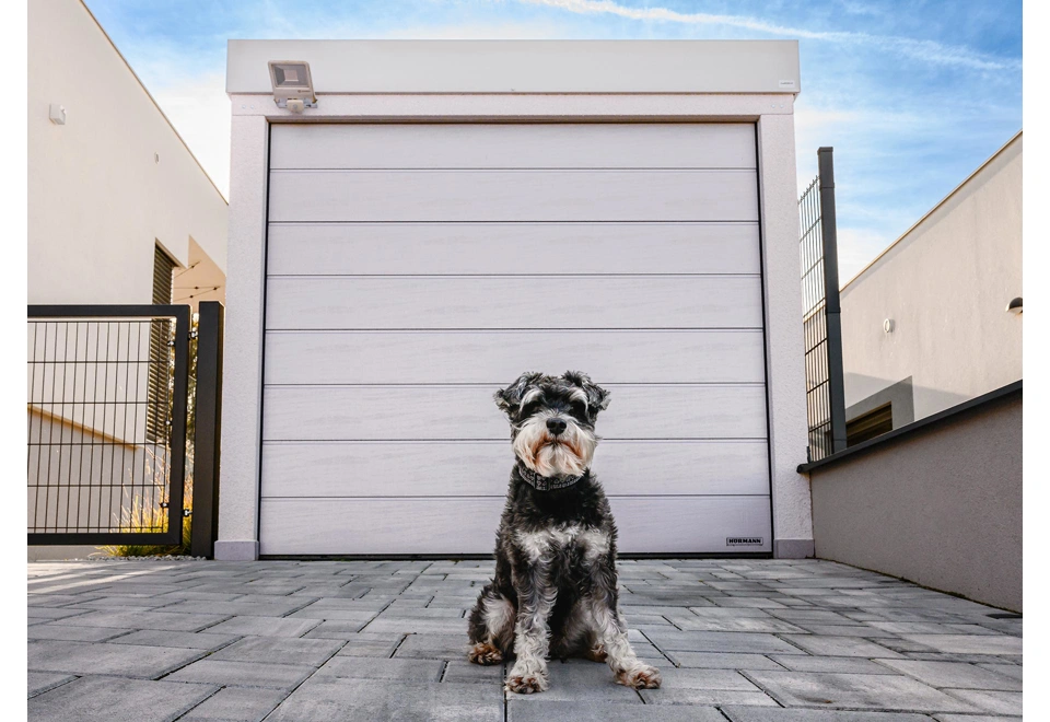 GARDEON® Garage mit Hörmann Garagentor, Lichtband und Carport