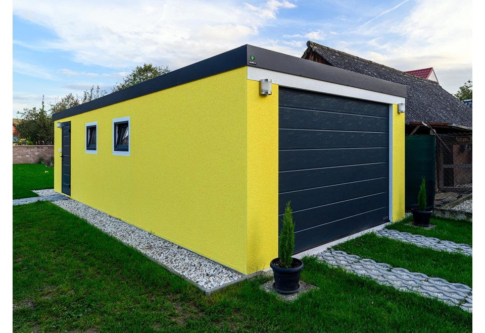 GARDEON® Garage mit Hörmann Garagentor und zwei Fenstern