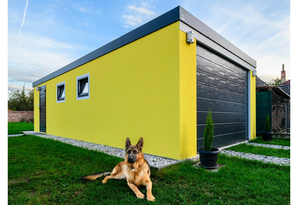 GARDEON® Garage mit Hörmann Garagentor und zwei Fenstern