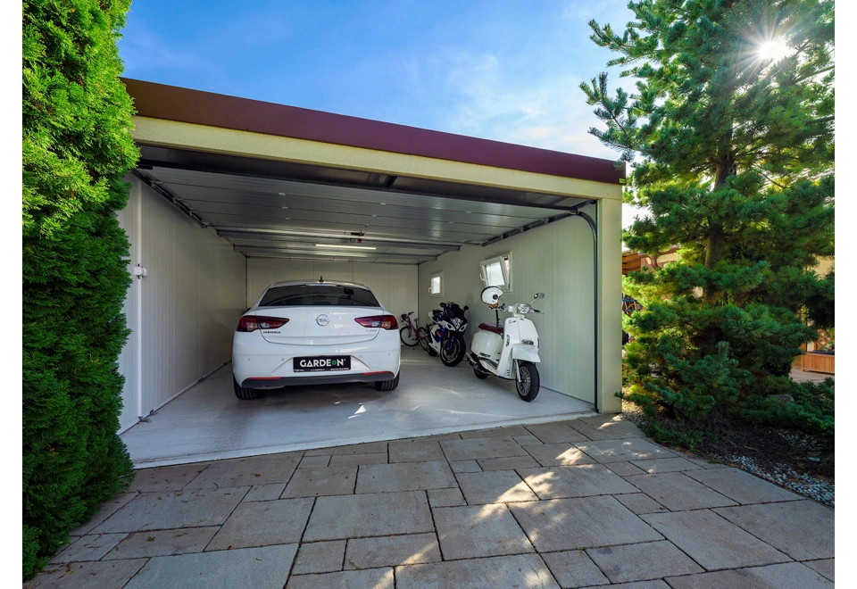 GARDEON® Garage mit Hörmann Garagentor und zwei Fenstern