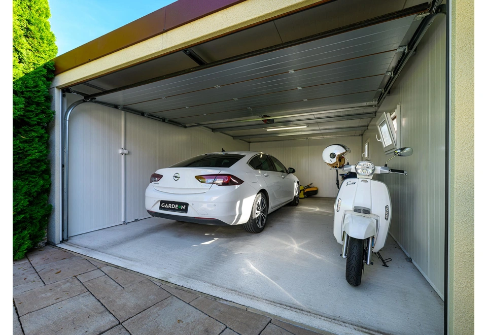 GARDEON® Garage mit Hörmann Garagentor und zwei Fenstern