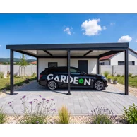 GARDEON® Garage mit Hörmann-Sektionaltor (2500 × 2125 mm) und Carport