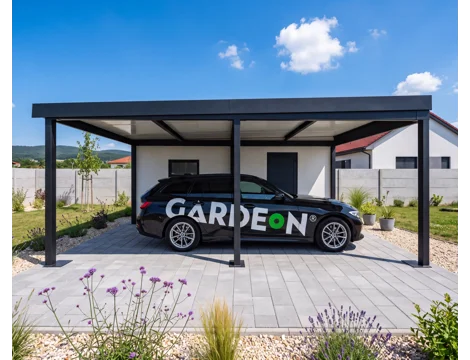 GARDEON® Garage mit Hörmann-Sektionaltor (2500 × 2125 mm) und Carport