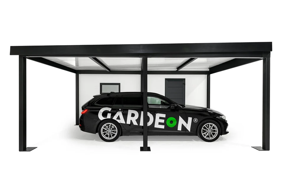 GARDEON® Garage mit Hörmann-Sektionaltor (2500 × 2125 mm) und Carport