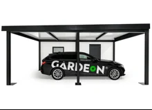 GARDEON® Garage mit Hörmann-Sektionaltor (2500 × 2125 mm) und Carport