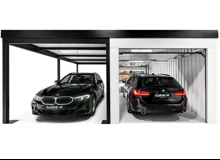 GARDEON® Garage mit Hörmann-Sektionaltor (2500 × 2125 mm) und Carport