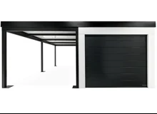 GARDEON® Garage mit Hörmann-Sektionaltor (2500 × 2125 mm) und Carport