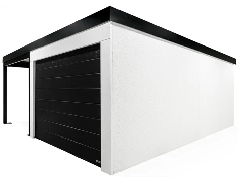 GARDEON® Garage mit Hörmann-Sektionaltor (3000 × 2125 mm) und Carport