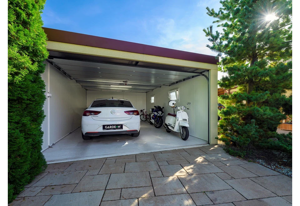 GARDEON® Garage mit Hörmann-Sektionaltor (4000 × 2125 mm)
