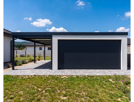 GARDEON® Garage mit Hörmann-Sektionaltor (5000 × 2125 mm) und Carport