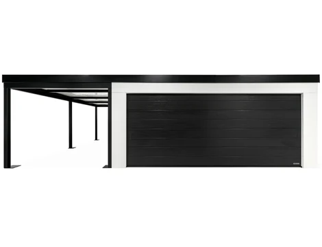 GARDEON® Garage mit Hörmann-Sektionaltor (5000 × 2125 mm) und Carport