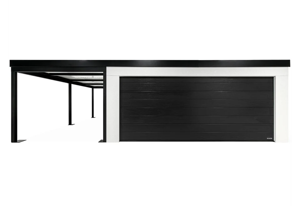 GARDEON® Garage mit Hörmann-Sektionaltor (5000 × 2125 mm) und Carport