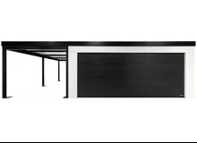 GARDEON® Garage mit Hörmann-Sektionaltor (5000 × 2125 mm) und Carport