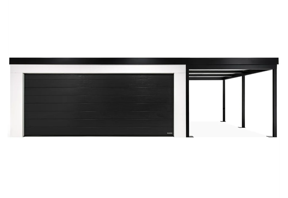 GARDEON® Garage mit Hörmann-Sektionaltor (5000 × 2125 mm) und Carport