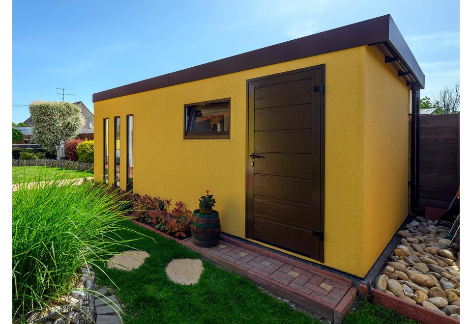 GARDEON® Garage mit Hörmann Toren und Türen, Fenster und 4 Lichtbänder