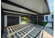 GARDEON® Garage mit Tür, Fenster, 2 Lichtbänder und Carport