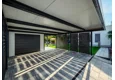 GARDEON® Garage mit Tür, Fenster, 2 Lichtbänder und Carport