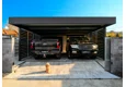 GARDEON® Garage mit Tür, Fenster, 2 Lichtbänder und Carport in Wunschgröße