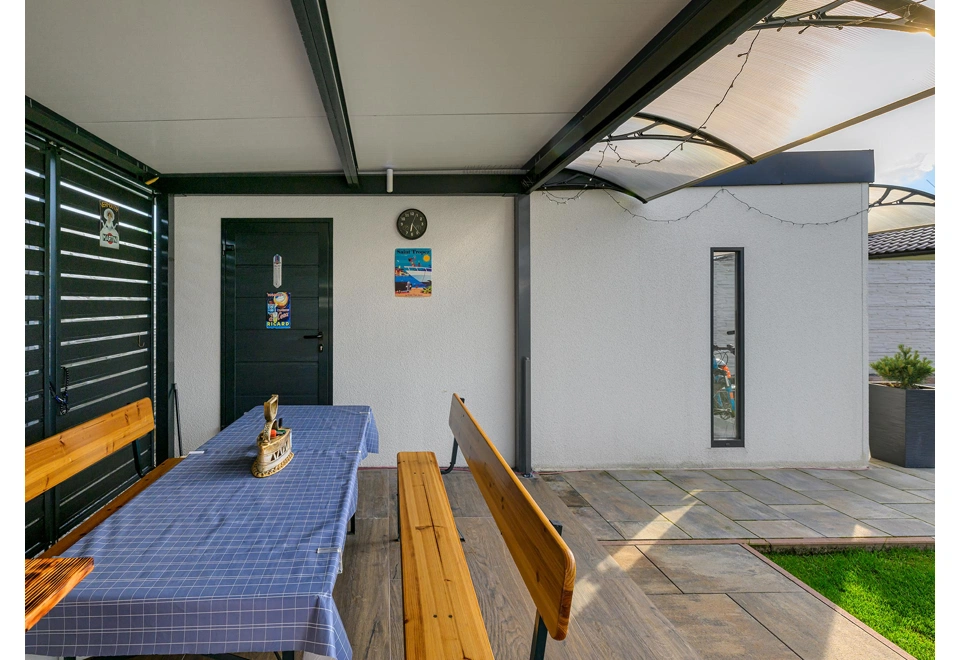 GARDEON® Garage mit Tür, Fenster, Dachfenster und Carport