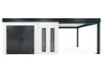 GARDEON® Gartenhaus 4 x 2 m mit doppelten Hörmann-Türen, zwei Lichtbändern und überdachtem Bereich