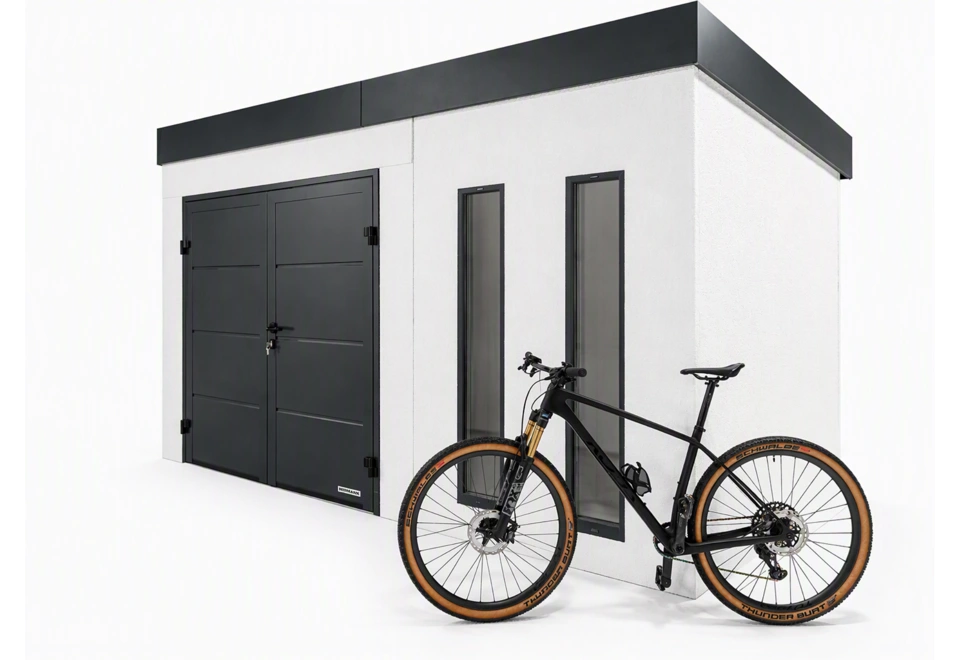 GARDEON® Gartenhaus mit doppelten Hörmann-Türen und zwei Lichtbändern