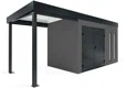 GARDEON® Gartenhaus mit doppelten Hörmann-Türen, zwei Lichtbändern und überdachtem Bereich