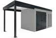 GARDEON® Gartenhaus mit doppelten Hörmann-Türen, zwei Lichtbändern und überdachtem Bereich