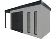 GARDEON® Gartenhaus mit doppelten Hörmann-Türen, zwei Lichtbändern und überdachtem Bereich