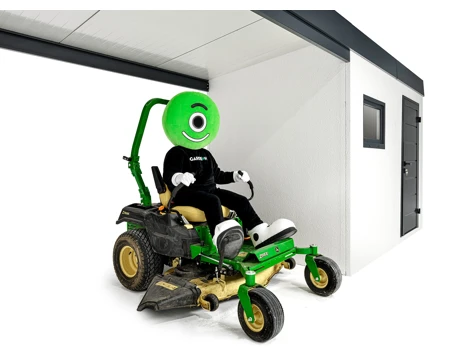 GARDEON® Gartenhaus mit Hörmann-Tür, Fenster und überdachtem Bereich
