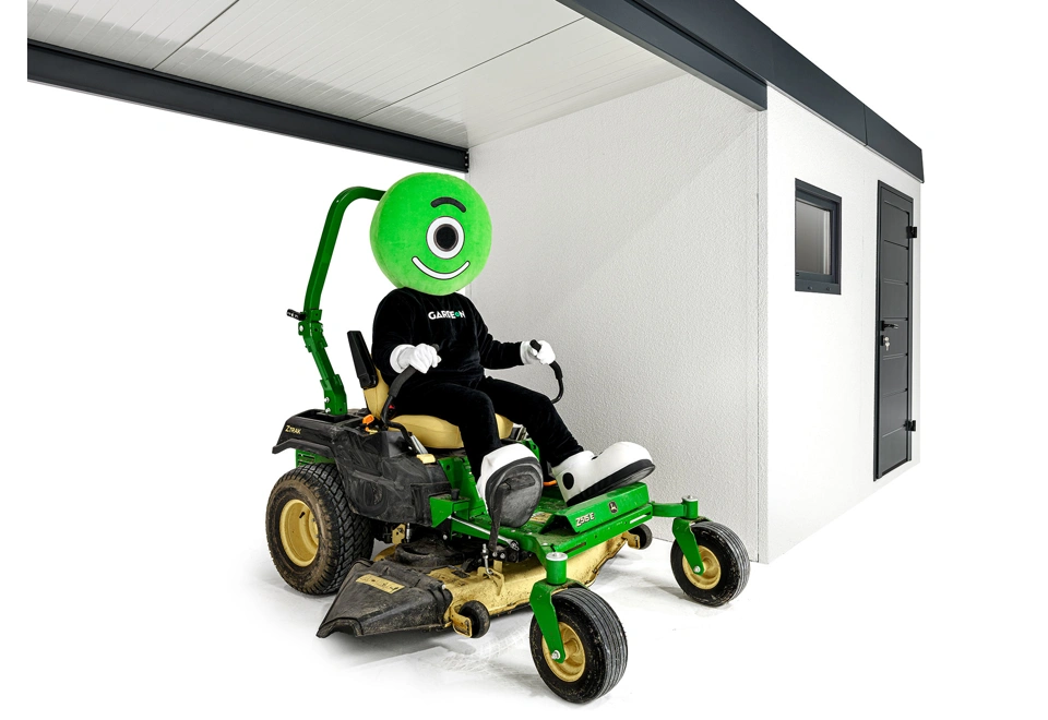 GARDEON® Gartenhaus mit Hörmann-Tür, Fenster und überdachtem Bereich