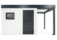 GARDEON® Gartenhaus mit Hörmann-Tür, Fenster und überdachtem Bereich