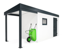 GARDEON® Gartenhaus mit Hörmann-Tür, Fenster und überdachtem Bereich