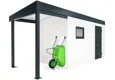 GARDEON® Gartenhaus mit Hörmann-Tür, Fenster und überdachtem Bereich