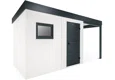 GARDEON® Gartenhaus mit Hörmann-Tür, Fenster und überdachtem Bereich
