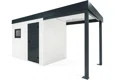 GARDEON® Gartenhaus mit Hörmann-Tür, Fenster und überdachtem Bereich