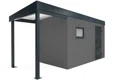 GARDEON® Gartenhaus mit Hörmann-Tür, Fenster und überdachtem Bereich