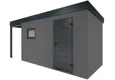 GARDEON® Gartenhaus mit Hörmann-Tür, Fenster und überdachtem Bereich