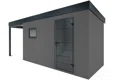GARDEON® Gartenhaus mit Hörmann-Tür, Fenster und überdachtem Bereich