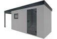 GARDEON® Gartenhaus mit Hörmann-Tür, Fenster und überdachtem Bereich
