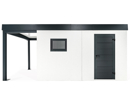 GARDEON® Gartenhaus mit Hörmann-Tür, Fenster und überdachtem Bereich